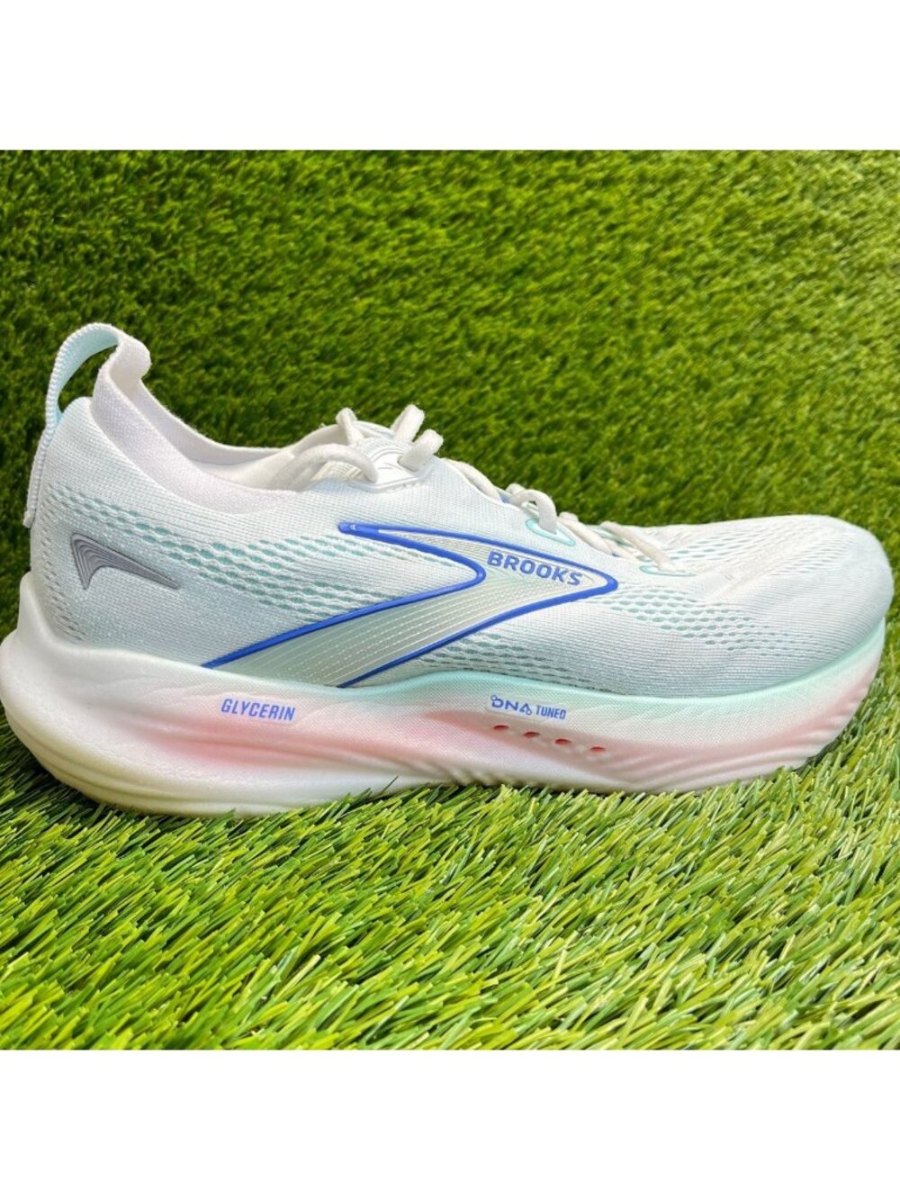 Brooks Glycerin 22 Womens Size 10.5D Blue Pink Athletic Running Shoes Sneakers - Picture 1 of 11